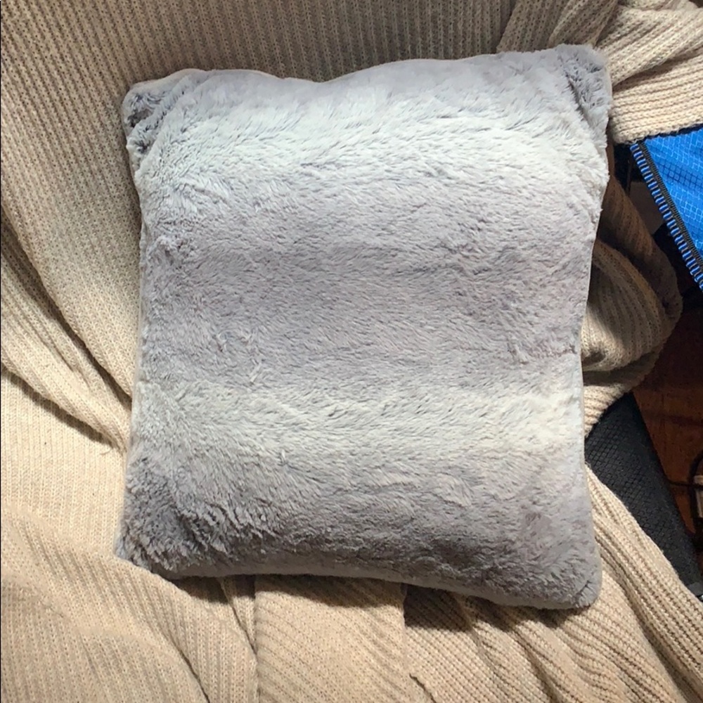 Grey throw pillow